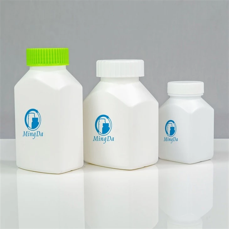 HDPE wide square bottle with multiple cap options